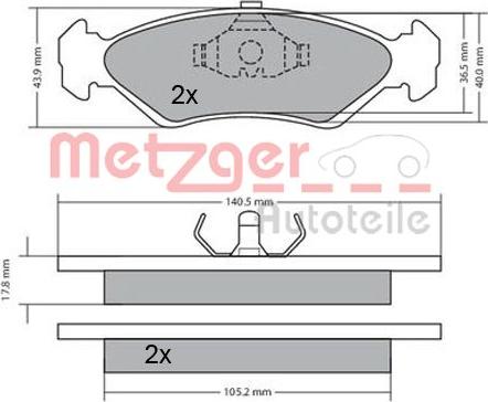 Metzger 1170181 - Тормозные колодки, дисковые, комплект unicars.by