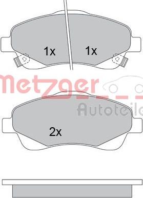 Metzger 1170172 - Тормозные колодки, дисковые, комплект unicars.by