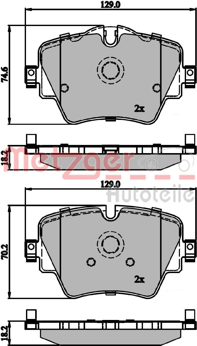 Metzger 1170845 - Тормозные колодки, дисковые, комплект unicars.by