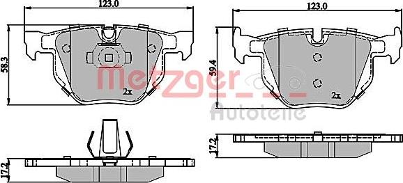 Metzger 1170843 - Тормозные колодки, дисковые, комплект unicars.by