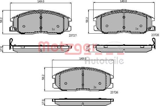 Metzger 1170865 - Тормозные колодки, дисковые, комплект unicars.by