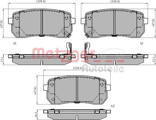 Metzger 1170866 - Тормозные колодки, дисковые, комплект unicars.by