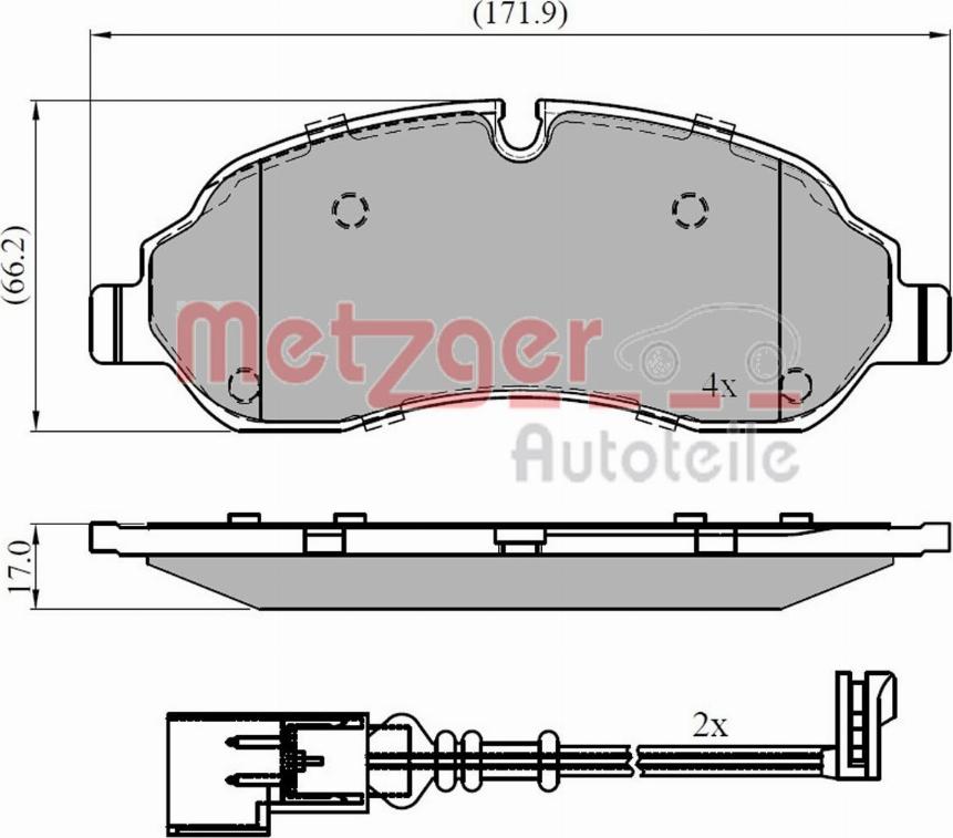 Metzger 1170814 - Тормозные колодки, дисковые, комплект unicars.by