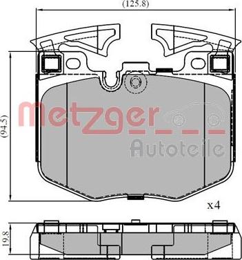 Metzger 1170888 - Тормозные колодки, дисковые, комплект unicars.by