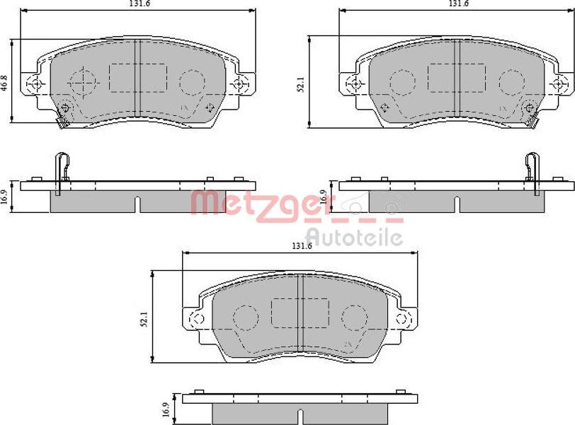 Metzger 1170824 - Тормозные колодки, дисковые, комплект unicars.by