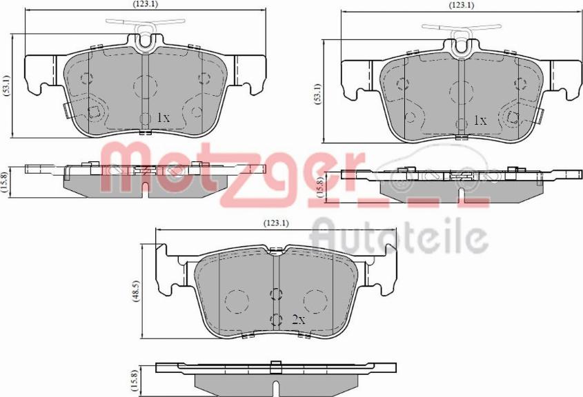 Metzger 1170827 - Тормозные колодки, дисковые, комплект unicars.by