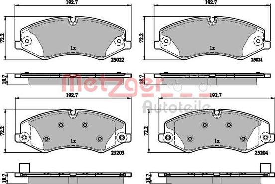 Metzger 1170879 - Тормозные колодки, дисковые, комплект unicars.by