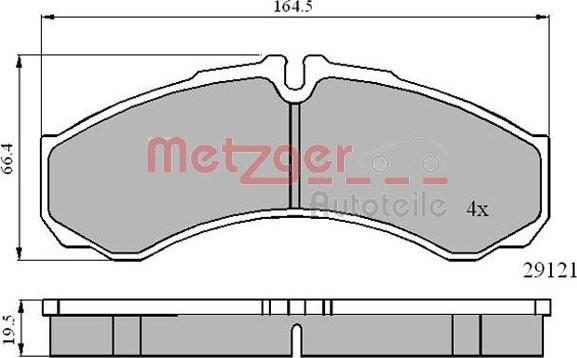 Metzger 1170874 - Тормозные колодки, дисковые, комплект unicars.by