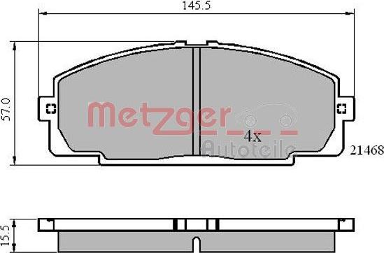 Metzger 1170872 - Тормозные колодки, дисковые, комплект unicars.by