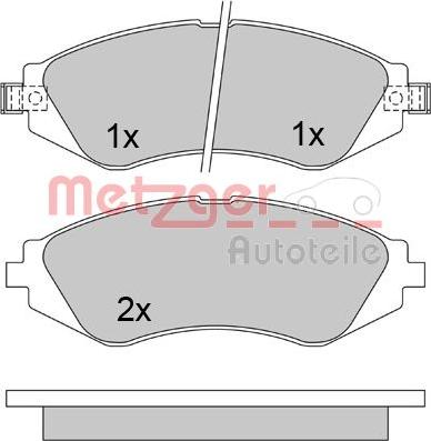 Metzger 1170391 - Тормозные колодки, дисковые, комплект unicars.by