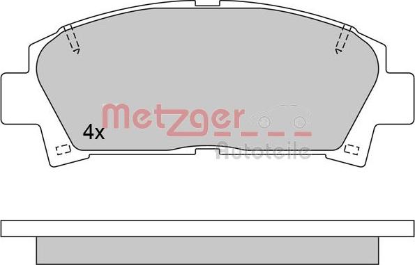 Metzger 1170398 - Тормозные колодки, дисковые, комплект unicars.by