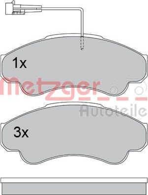 Metzger 1170344 - Тормозные колодки, дисковые, комплект unicars.by