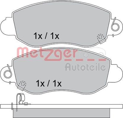 Metzger 1170365 - Тормозные колодки, дисковые, комплект unicars.by