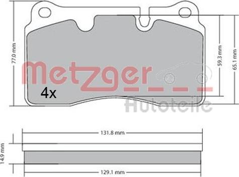 Metzger 1170366 - Тормозные колодки, дисковые, комплект unicars.by