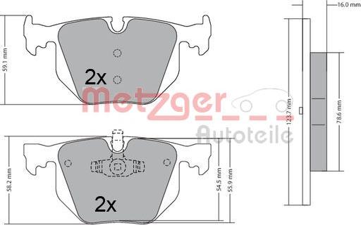 Metzger 1170318 - Тормозные колодки, дисковые, комплект unicars.by