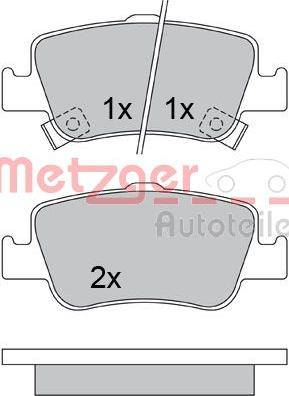 Metzger 1170334 - Тормозные колодки, дисковые, комплект unicars.by