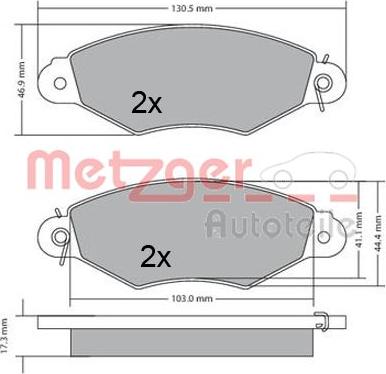 Metzger 1170330 - Тормозные колодки, дисковые, комплект unicars.by