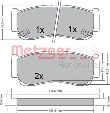 Metzger 1170325 - Тормозные колодки, дисковые, комплект unicars.by