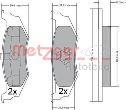 Metzger 1170320 - Тормозные колодки, дисковые, комплект unicars.by