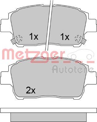 Metzger 1170322 - Тормозные колодки, дисковые, комплект unicars.by