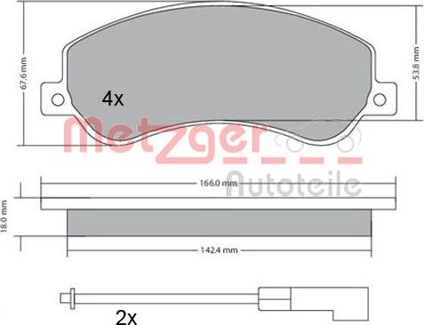 Metzger 1170290 - Тормозные колодки, дисковые, комплект unicars.by