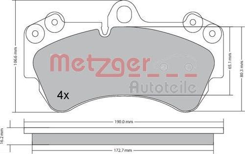 Metzger 1170242 - Тормозные колодки, дисковые, комплект unicars.by