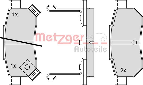 Metzger 1170251 - Тормозные колодки, дисковые, комплект unicars.by