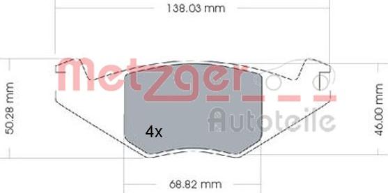 Metzger 1170257 - Тормозные колодки, дисковые, комплект unicars.by