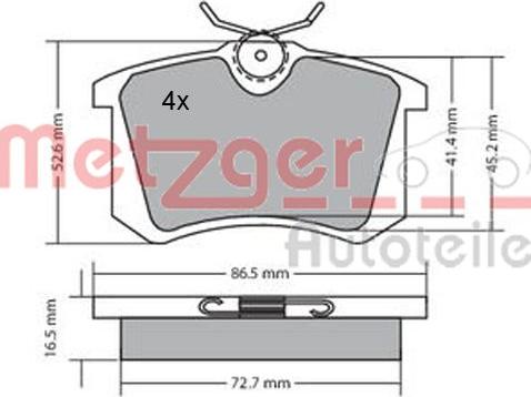 Metzger 1170207 - Тормозные колодки, дисковые, комплект unicars.by