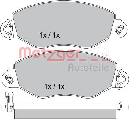 Metzger 1170210 - Тормозные колодки, дисковые, комплект unicars.by