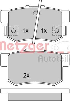 Metzger 1170213 - Тормозные колодки, дисковые, комплект unicars.by