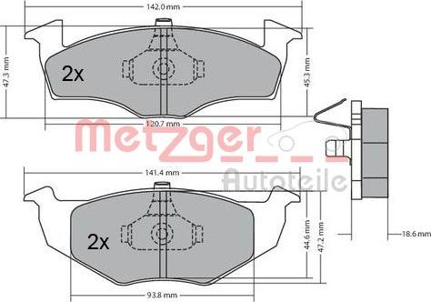 Metzger 1170217 - Тормозные колодки, дисковые, комплект unicars.by