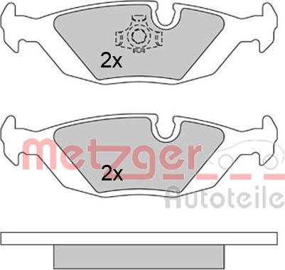 Metzger 1170284 - Тормозные колодки, дисковые, комплект unicars.by