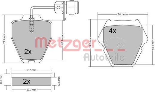 Metzger 1170231 - Тормозные колодки, дисковые, комплект unicars.by