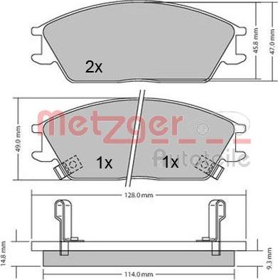 Metzger 1170224 - Тормозные колодки, дисковые, комплект unicars.by