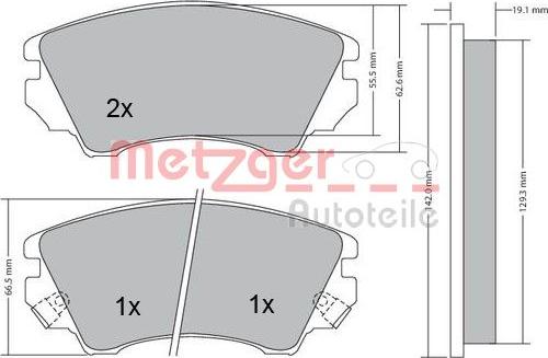 Metzger 1170221 - Тормозные колодки, дисковые, комплект unicars.by