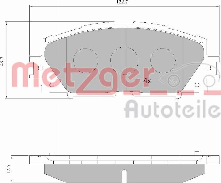 Metzger 1170772 - Тормозные колодки, дисковые, комплект unicars.by