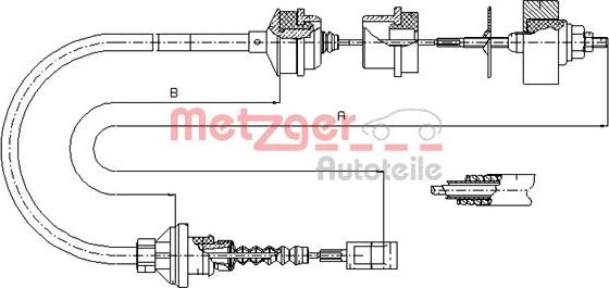 Metzger 1172.3 - Трос, управление сцеплением unicars.by