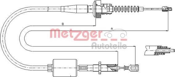 Metzger 18.2522 - Трос, управление сцеплением unicars.by