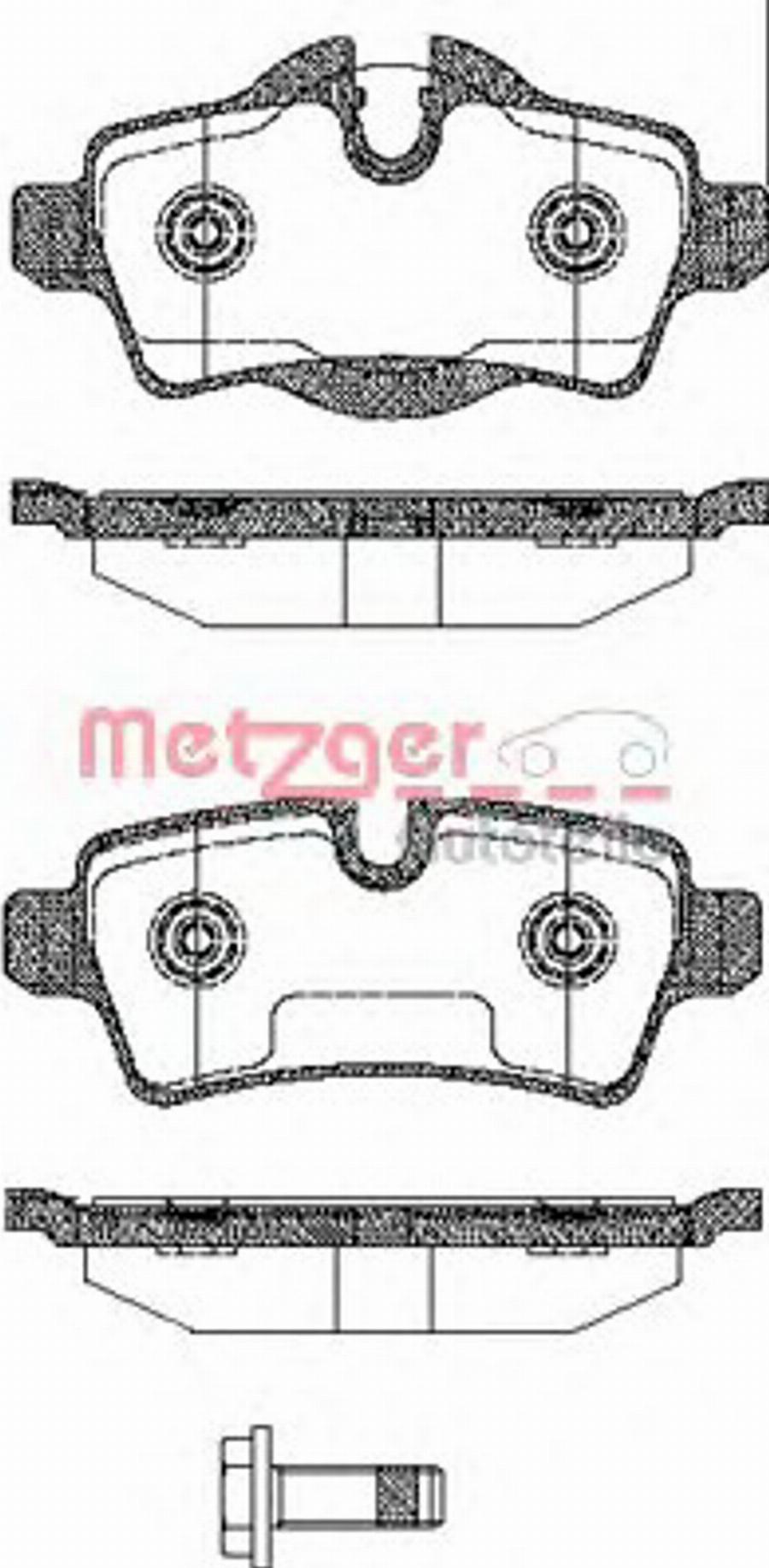 Metzger 134400 - Тормозные колодки, дисковые, комплект unicars.by