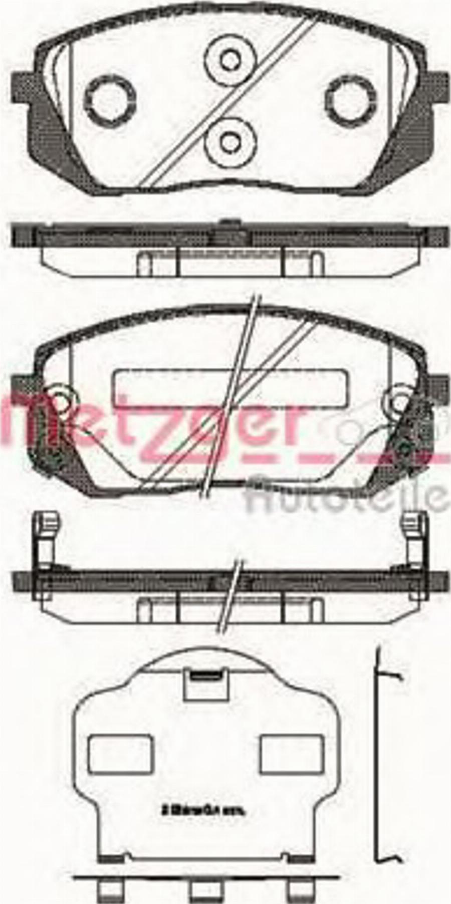 Metzger 1302.02 - Тормозные колодки, дисковые, комплект unicars.by