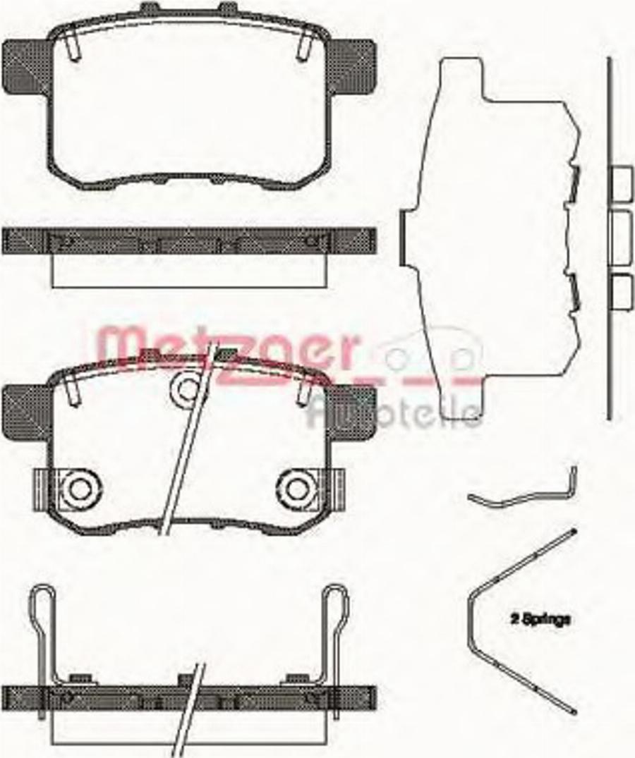 Metzger 1332.12 - Тормозные колодки, дисковые, комплект unicars.by