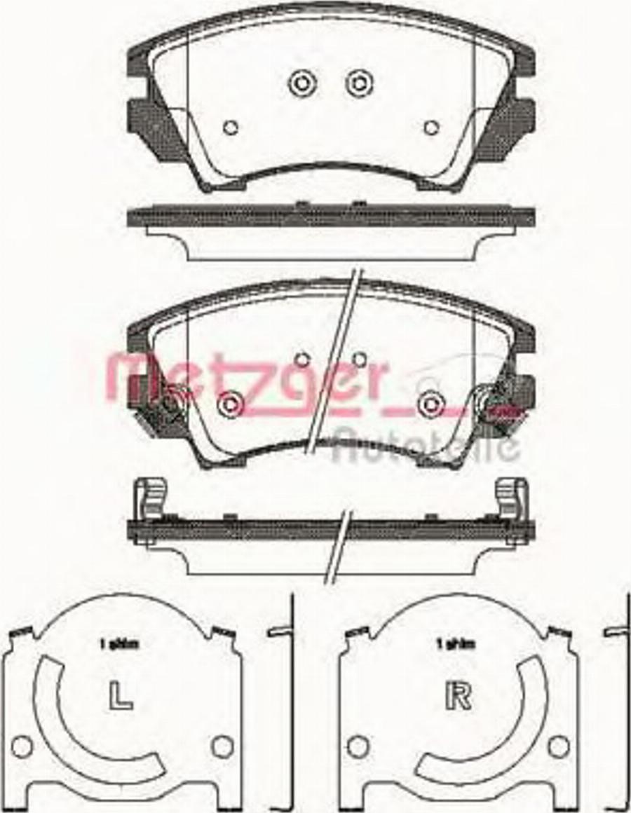 Metzger 1375.12 - Тормозные колодки, дисковые, комплект unicars.by