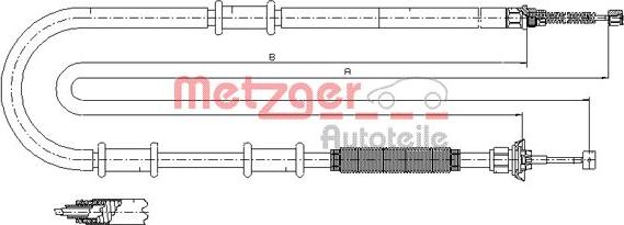 Metzger 12.0707 - Тросик, cтояночный тормоз unicars.by