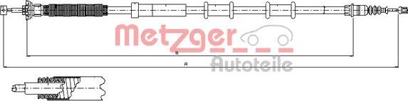 Metzger 12.0720 - Тросик, cтояночный тормоз unicars.by