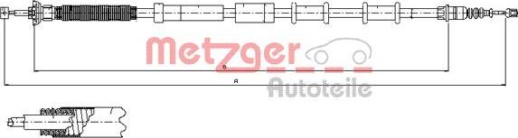 Metzger 12.0721 - Тросик, cтояночный тормоз unicars.by