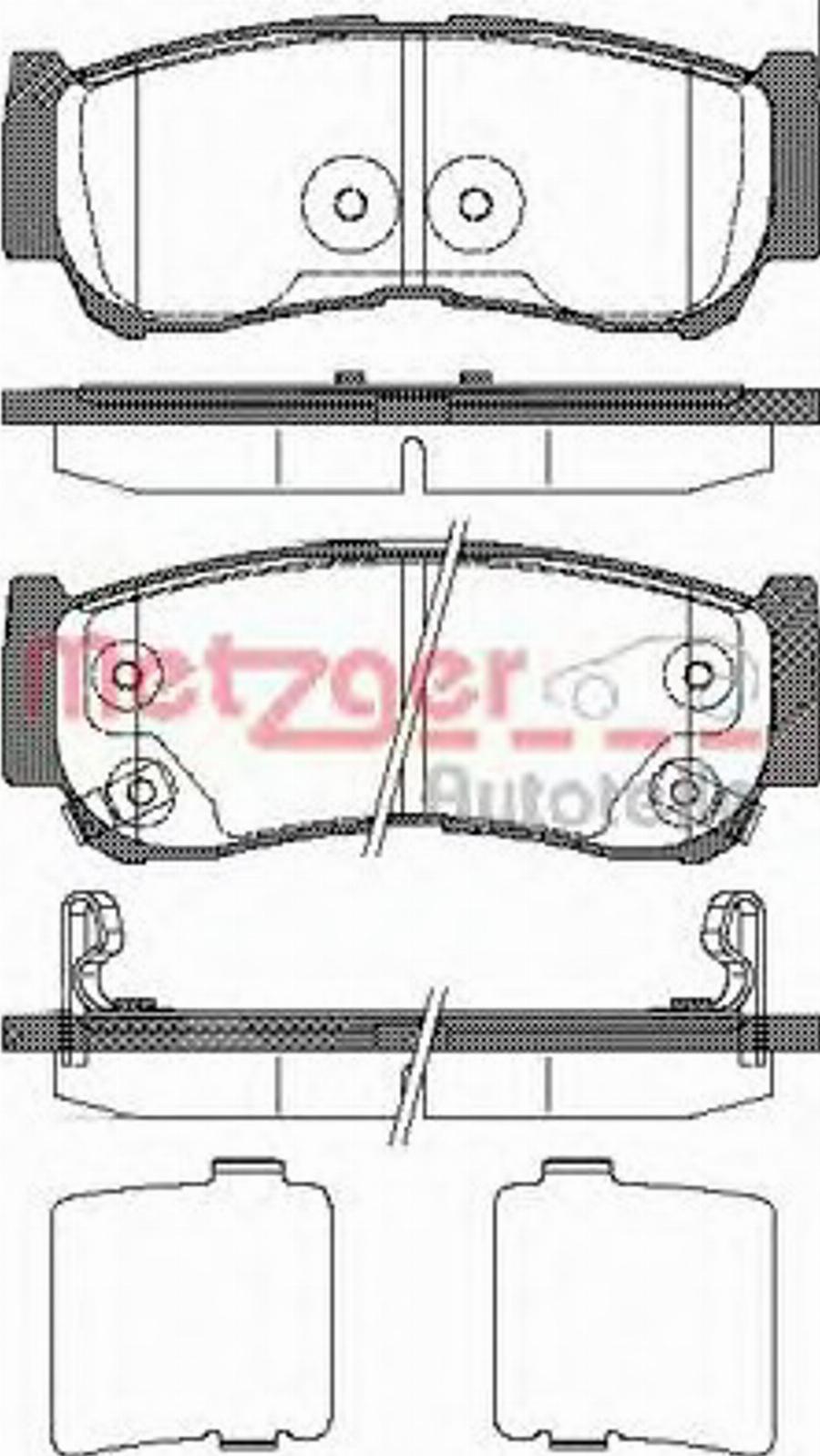 Metzger 123902 - Тормозные колодки, дисковые, комплект unicars.by