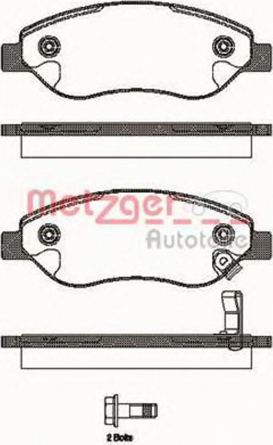 Metzger 1276.01 - Тормозные колодки, дисковые, комплект unicars.by