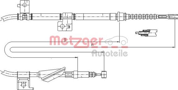 Metzger 17.4035 - Тросик, cтояночный тормоз unicars.by