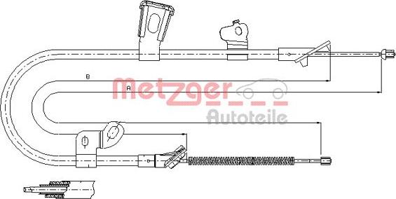 Metzger 17.1074 - Тросик, cтояночный тормоз unicars.by